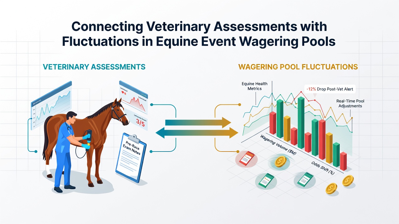 Digital betting terminal displaying real-time wagering pool changes after a veterinary update