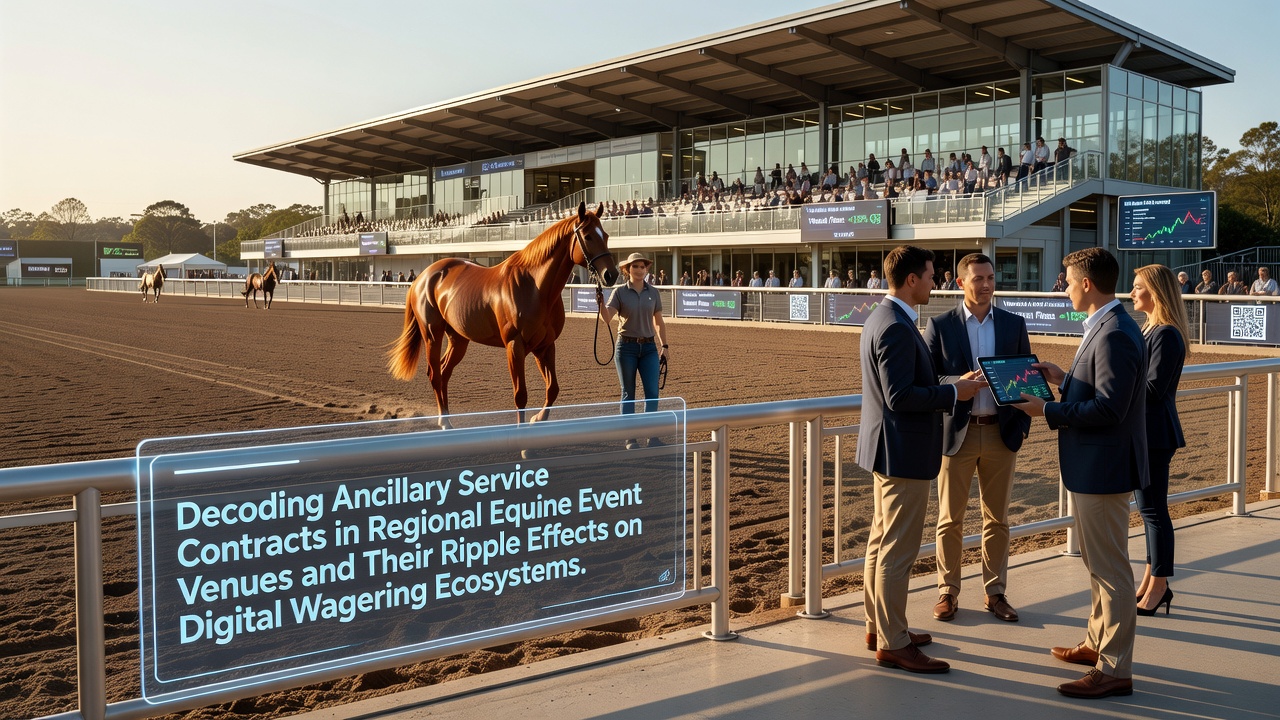 Regional equine event venue with betting infrastructure and digital displays