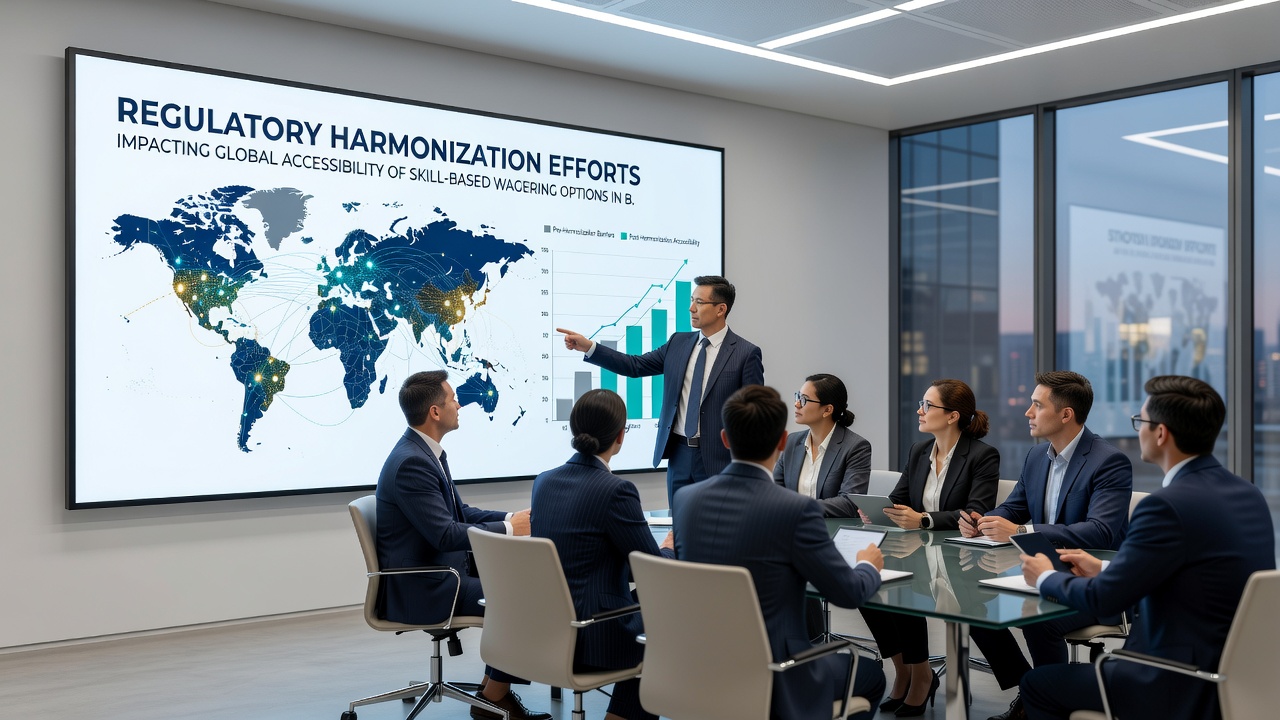 Operators reviewing unified compliance dashboards for international skill wagering platforms