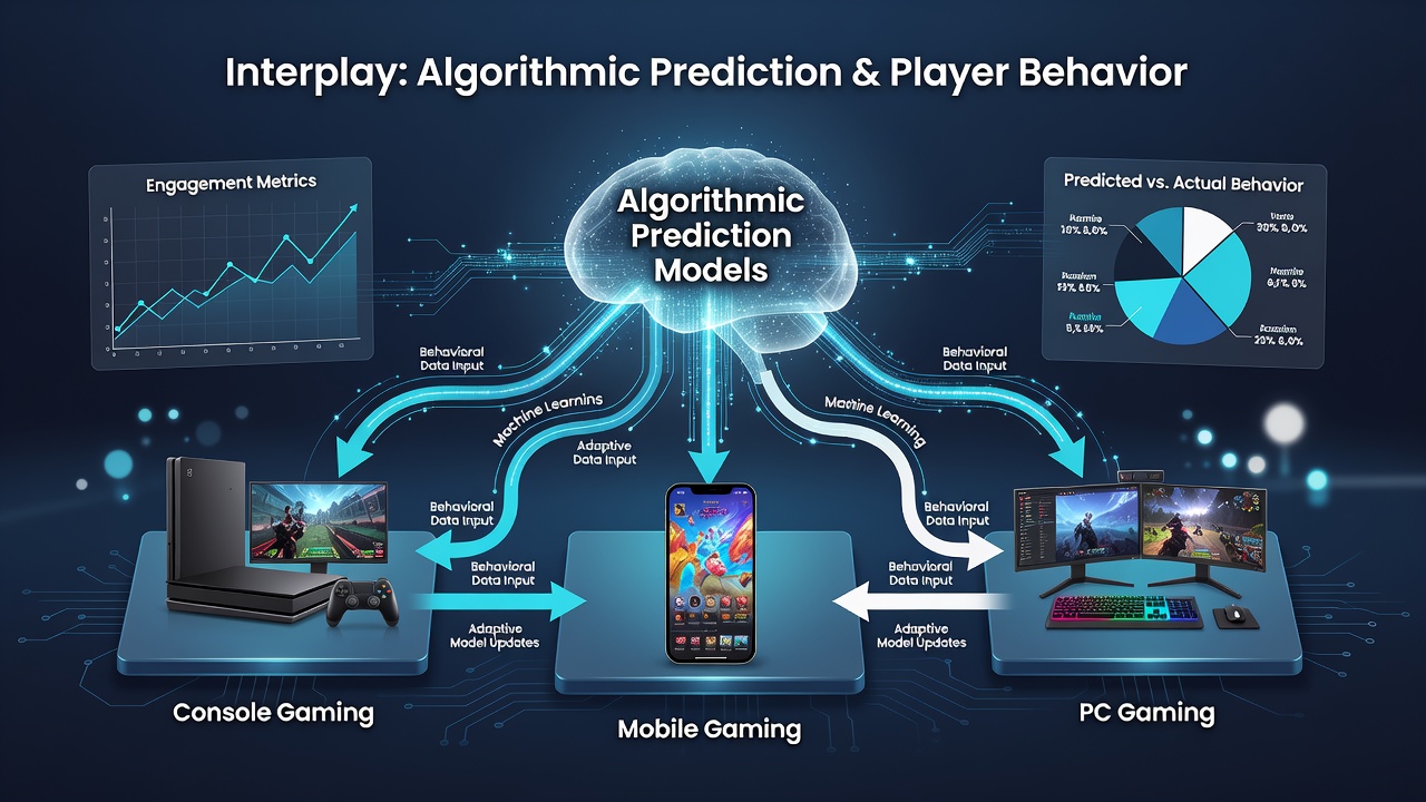 Players engaging with racing simulation games on multiple devices showing real-time algorithmic adjustments